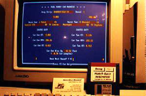 The Match Race Madness "announcer screen" display.