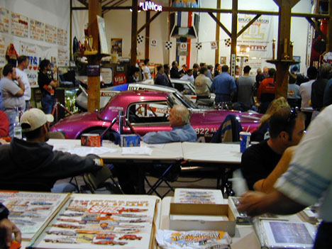Bruce Larson's barn once again was packed wall to wall with nostalgia drag racing fans. Photo by Bob Fermier