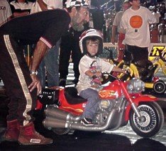 The youngest member of the Gambino crew takes a spin at the Supercharger Showdown. 7-08-00 by Tim Pratt
