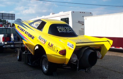 Rich Hanna's First Strike was again the class of the jet funnies, running consistent 5.70s. Photo by Charlie Willis