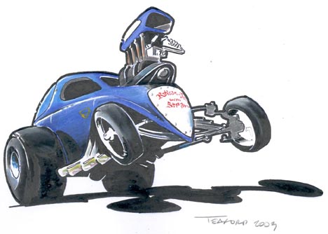 Ratican, Jackson & Stearns. Racing cartoon by Jeff Teaford