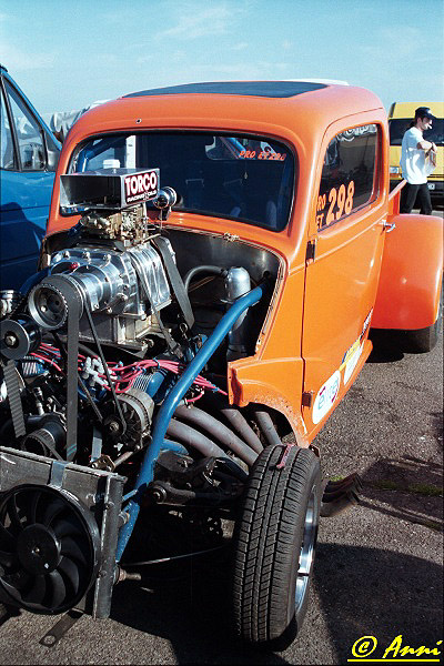 Blown Ford pickup has a British Rover motor. Photo by Anni Valder