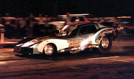 The hard running Moby Dick machine helped to break the "Corvette Curse" in funny car racing. Photo by Dennis Roetman