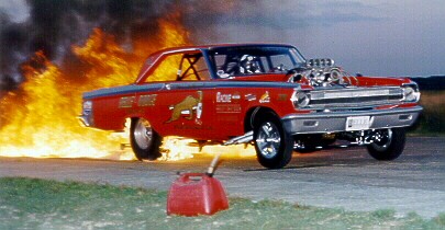 Brian Kohlmann fire burnout. Photo by Pete Orres