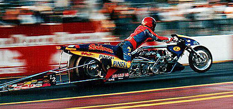 Larry 'Spiderman' McBride is the world's quickest man on two wheels. Photo by Brian Wood