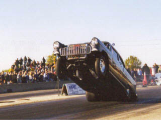 Brian Havlik's '55 Chevy reaches for the sky at Byron. Photo by Al Mart