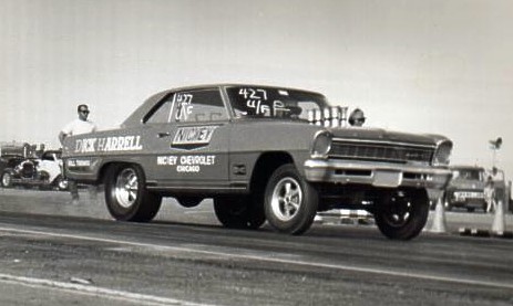 Dick Harrell's Chevy II at the Bakersfield March Meet, 1966. Photo by Paul Hutchins