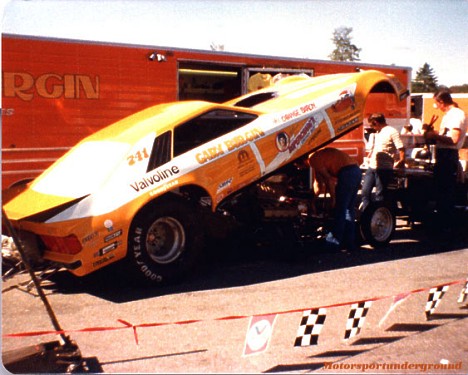 Gary Burgin's Mustang Funny Car 1979. Photo by James Morgan