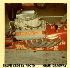 Pete Robinson's potent SOHC Ford fueler. Ralph Crosby photo