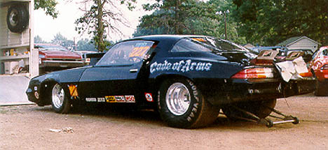 Chuck Sneed's good-looking 'Code of Arms' Camaro won in its first AHRA outing. Photo by Rick Howard