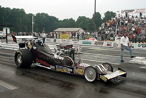Charlie Gambino did double duty, driving his Godfather altered and Ed Parker's Cape Codder funny car. Photo by Tim Pratt