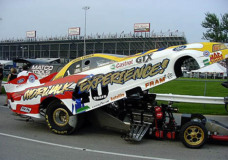 Star attraction John Force sported special Norwalk Anniversary body. Photo by Vic Cooke