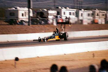 The Bill Miller car hauling on a license pass with new driver Ken Zeal. He made it. Photo by Pete Gemar