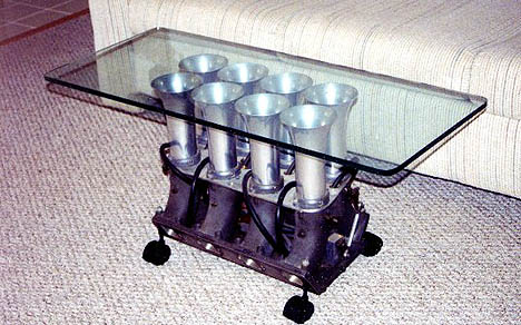 This awesome coffee table is a warm reminder of Steve Leache's former partner, John Morey. Photo by Steve Leache