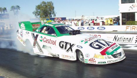 John Force picked right up where he left off, running low 4.80s.