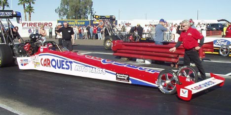 Paul Romine and the CarQuest digger will play in the NHRA in 2003.
