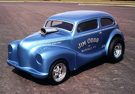 Jim Oddy's Austin was one of the prettiest gassers in history. Photo from the Drag Racing Memories archives