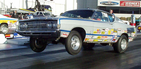 Nice Ford Torino reaches for the sky.